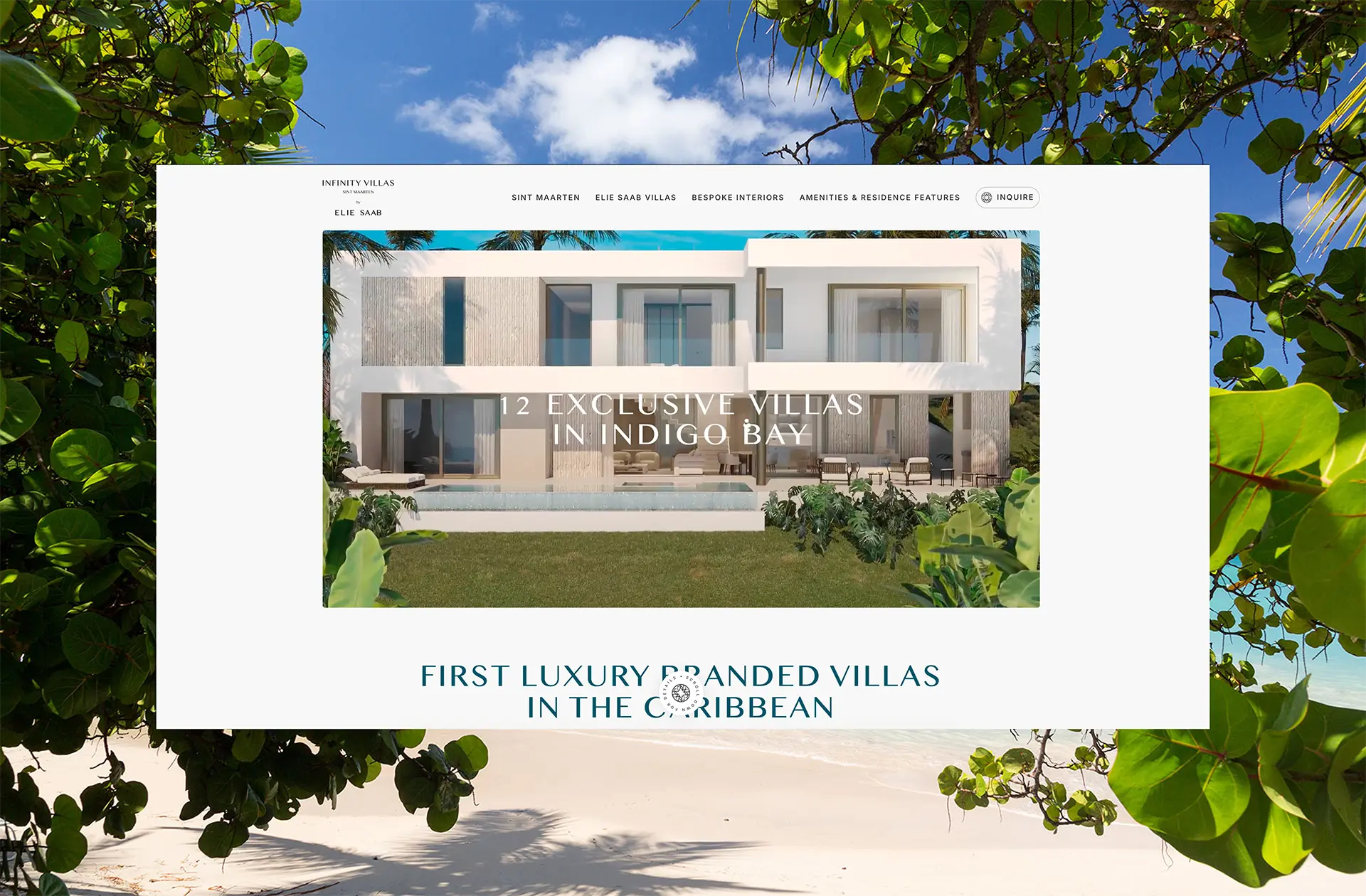 Anteprima sito Elie Saab Maison Villas St Maarten realizzato da Nevele Digital Boutique
