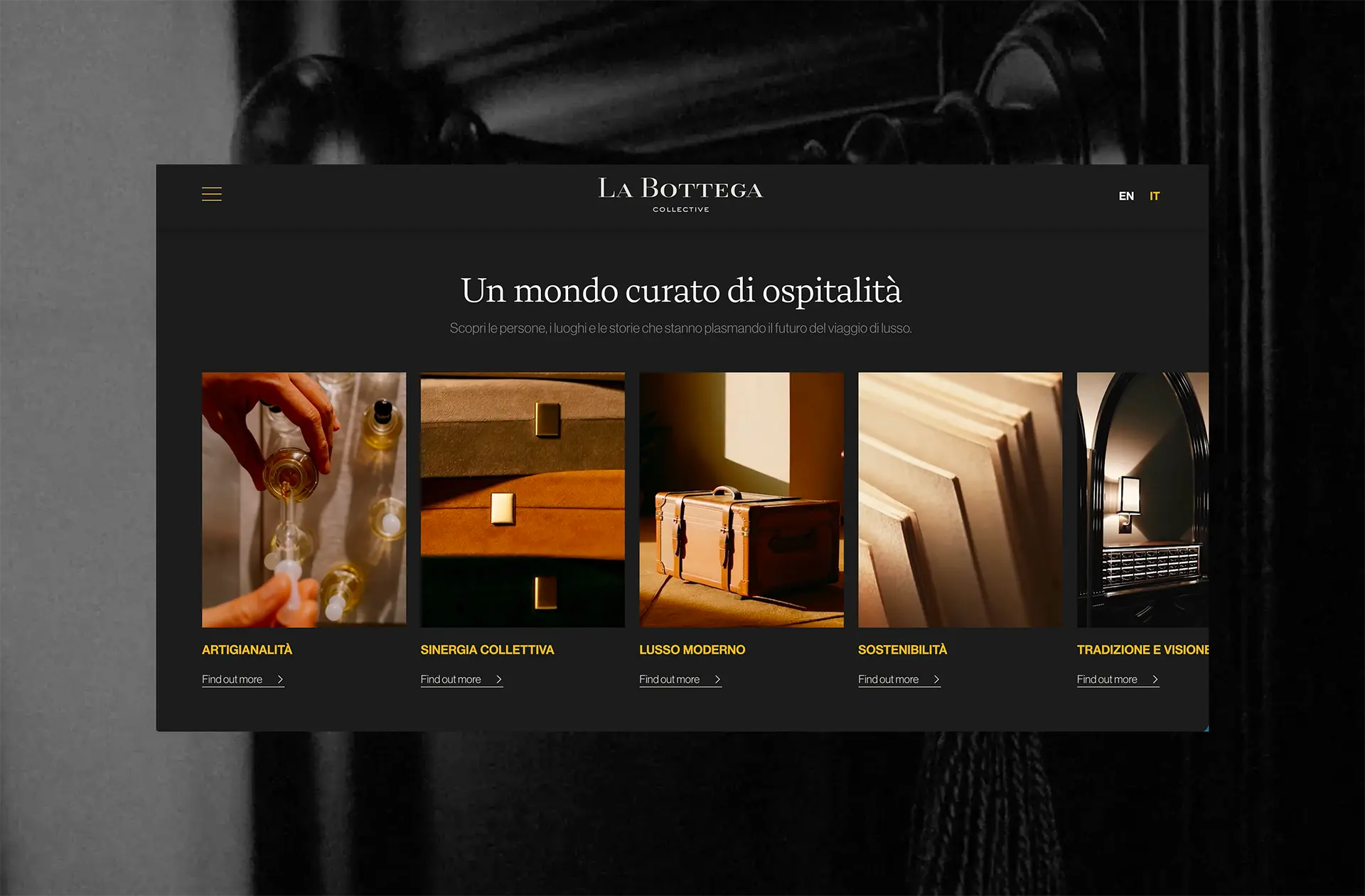 Anteprima sito La Bottega Collective sviluppato da Nevele Digital Boutique