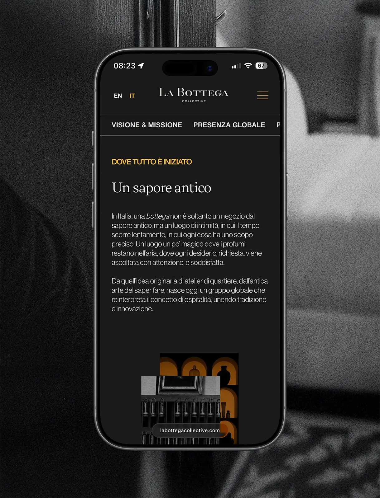 Sito mobile La Bottega Collective by Nevele Digital Boutique