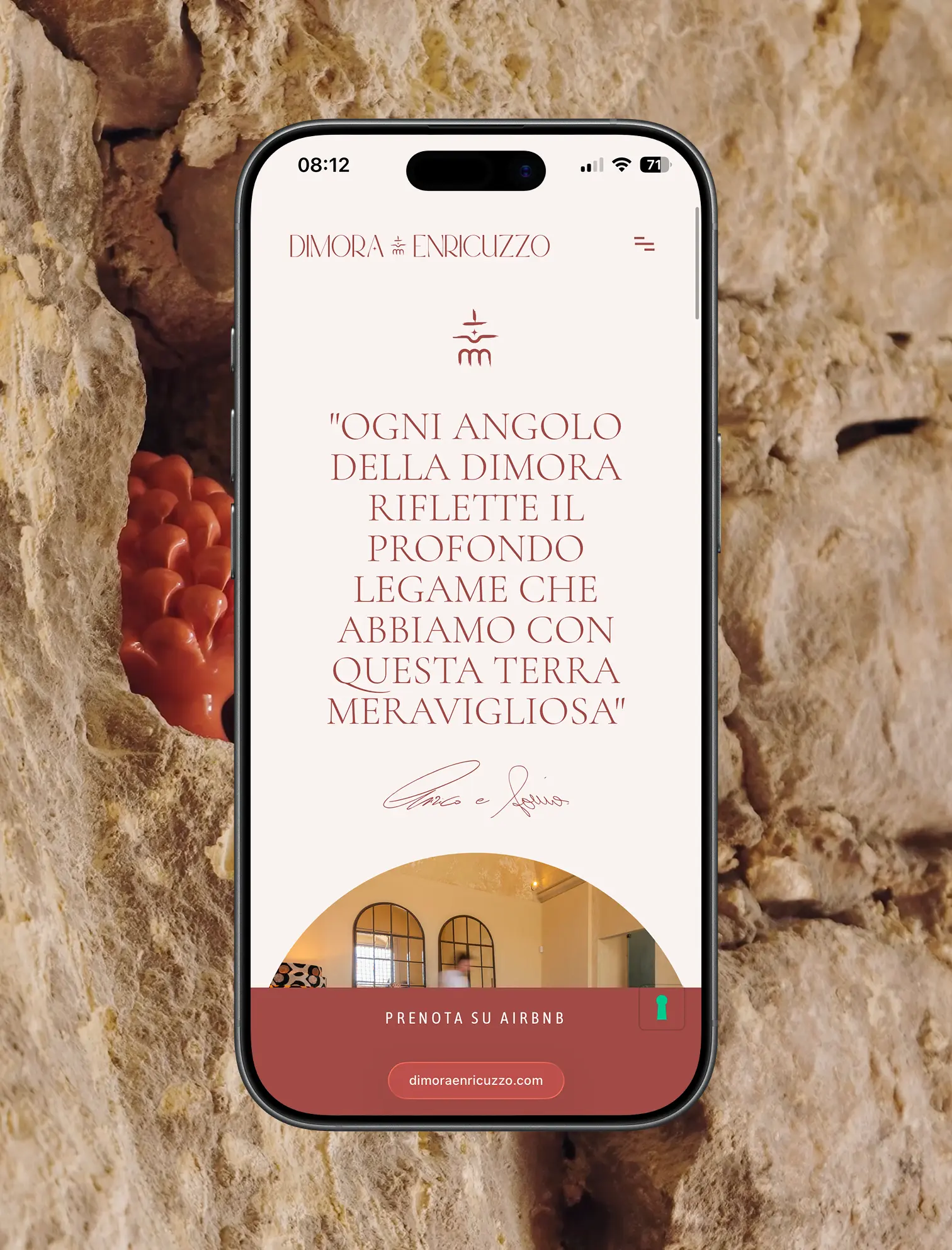 Anteprima mobile sito Dimora Enricuzzo by Nevele Digital Boutique